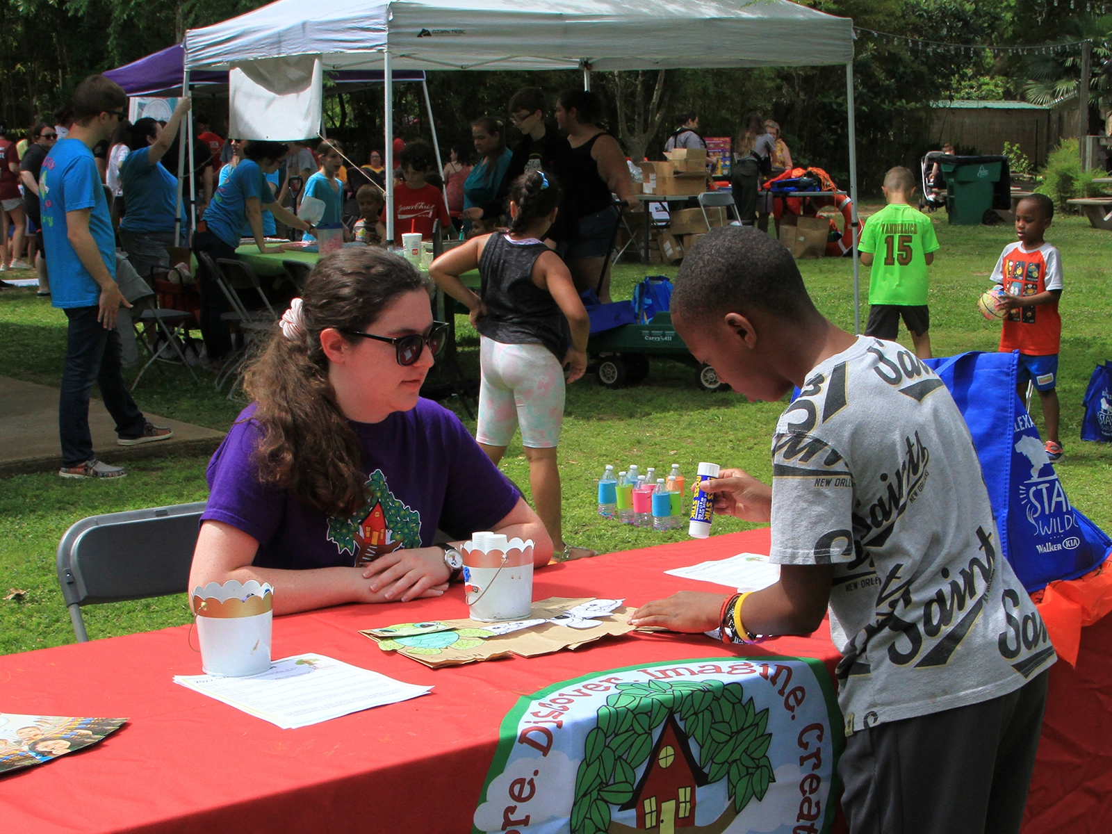 child enjoying king cake