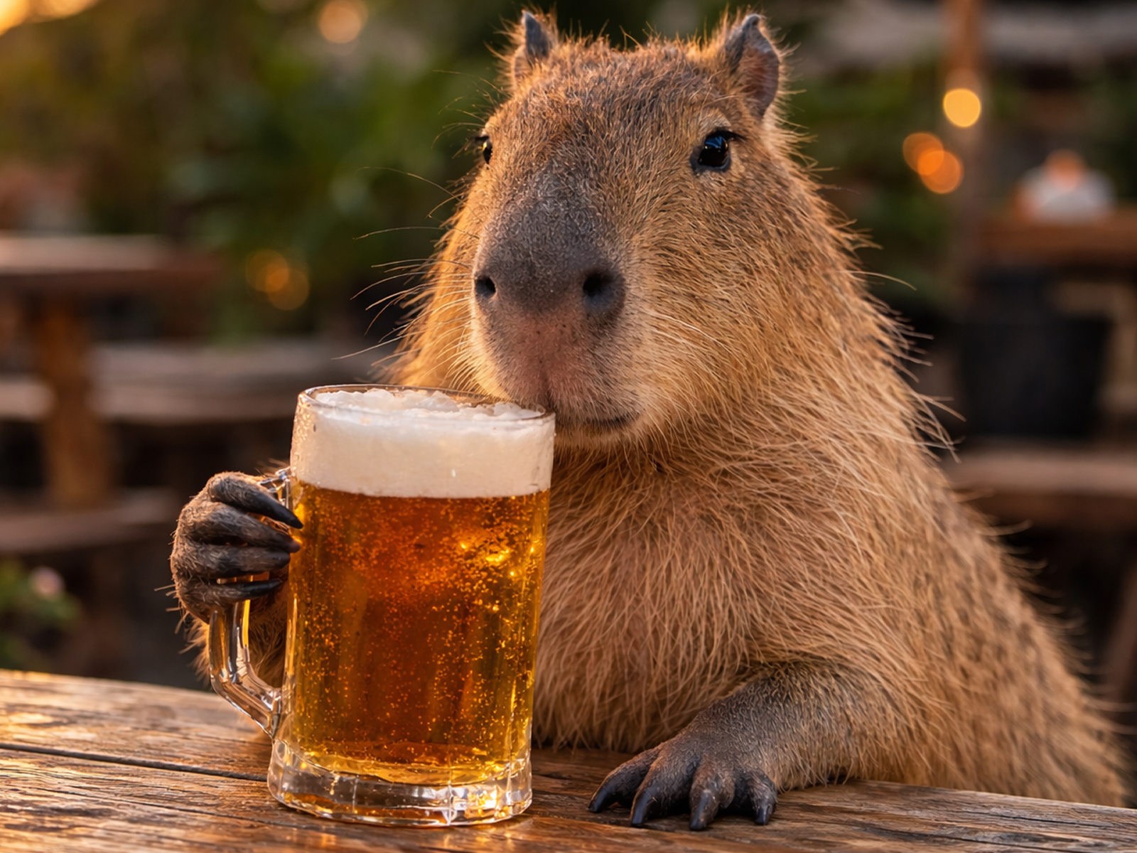 capybara with beer