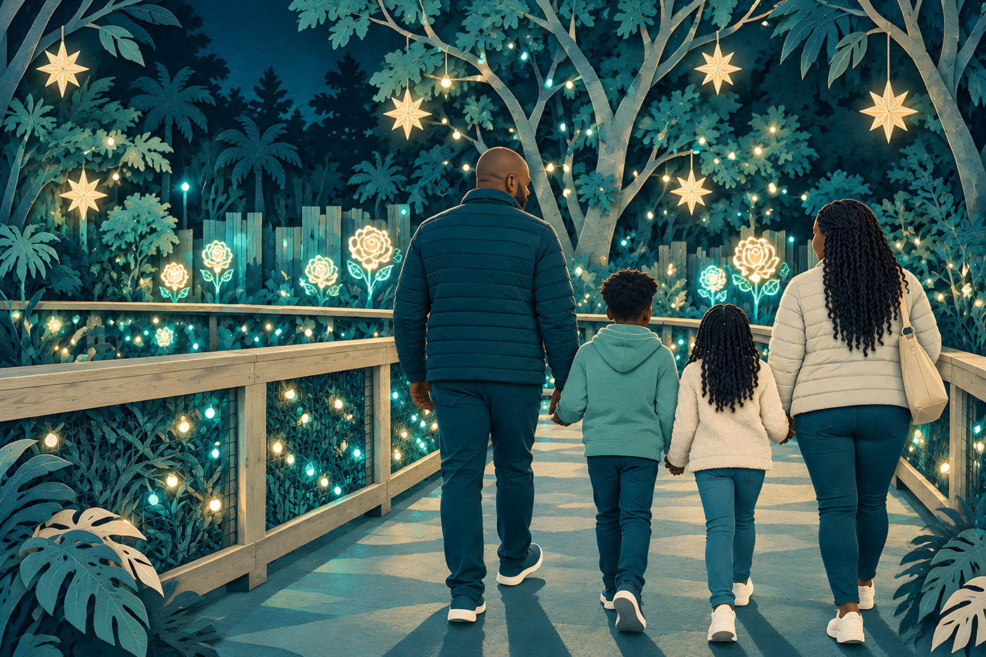 styled image of family in Land of the Jaguar
