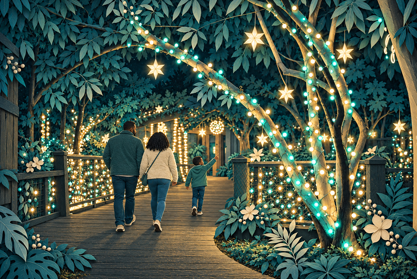 styled image of family in Louisiana Habitat
