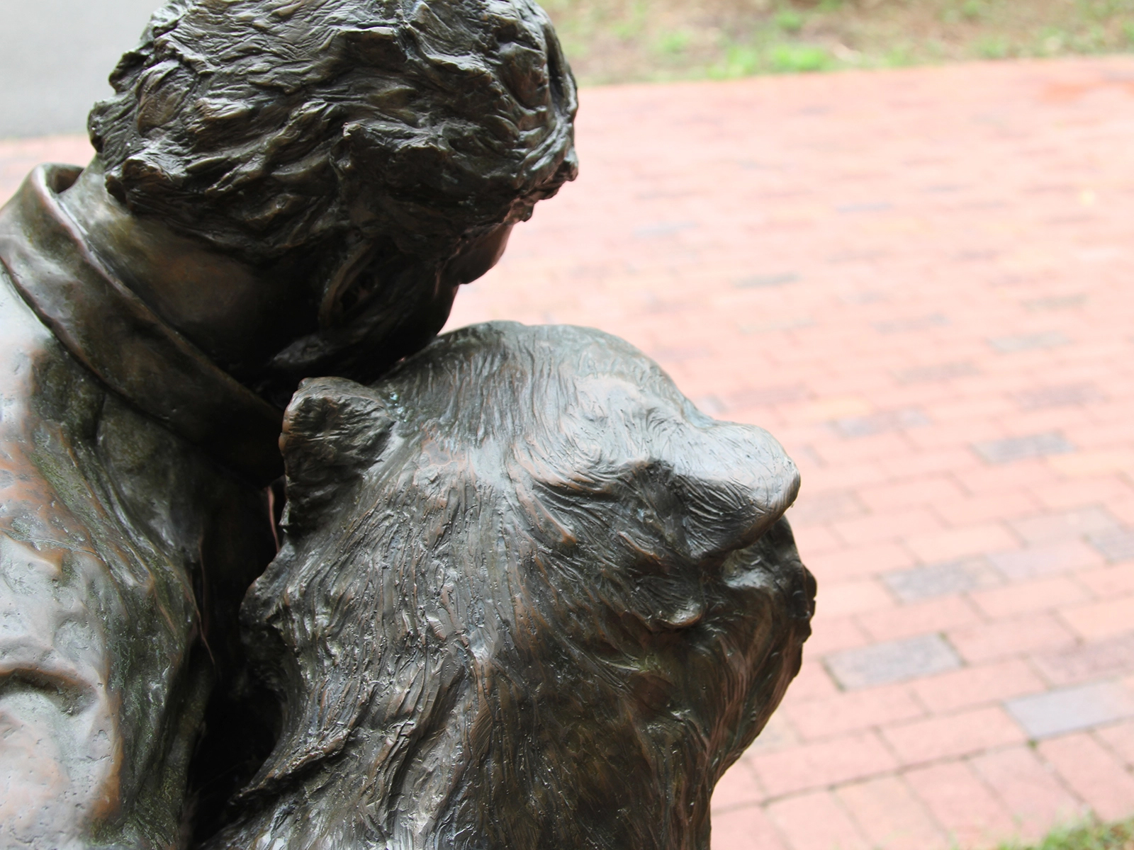 engraved brick patio
