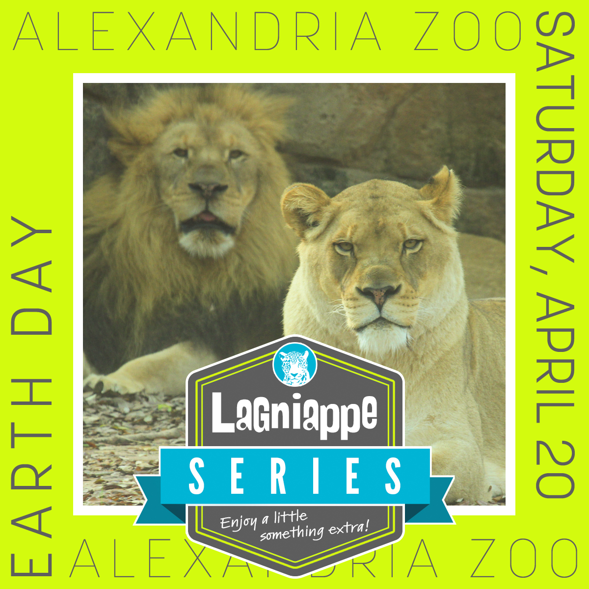 Lagniappe Series logo with lions
